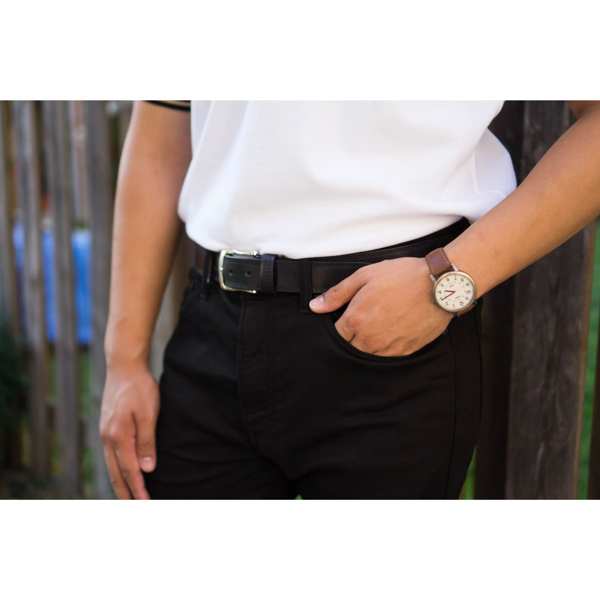 The Milestone Belt - Black Formal 100% Real Leather Belt - Image 5