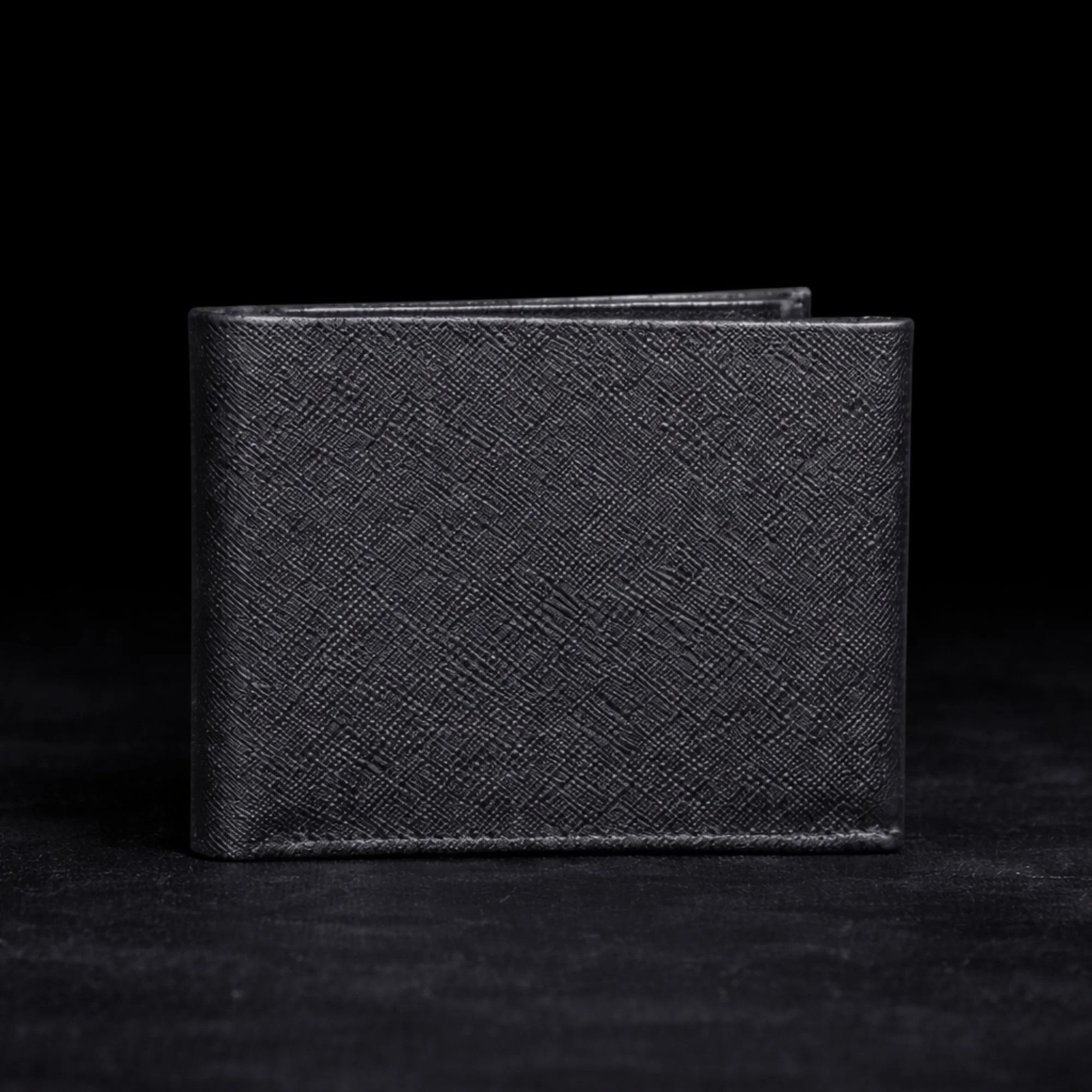 The Nocturne Wallet - Black Saffiano Leather Multi Card Slot Wallet - Image 2