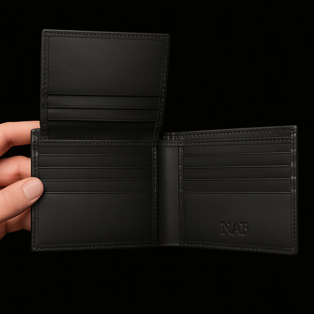 The Onyx Wallet - Premium Black Nappa Full Grain Leather Wallet - Image 3