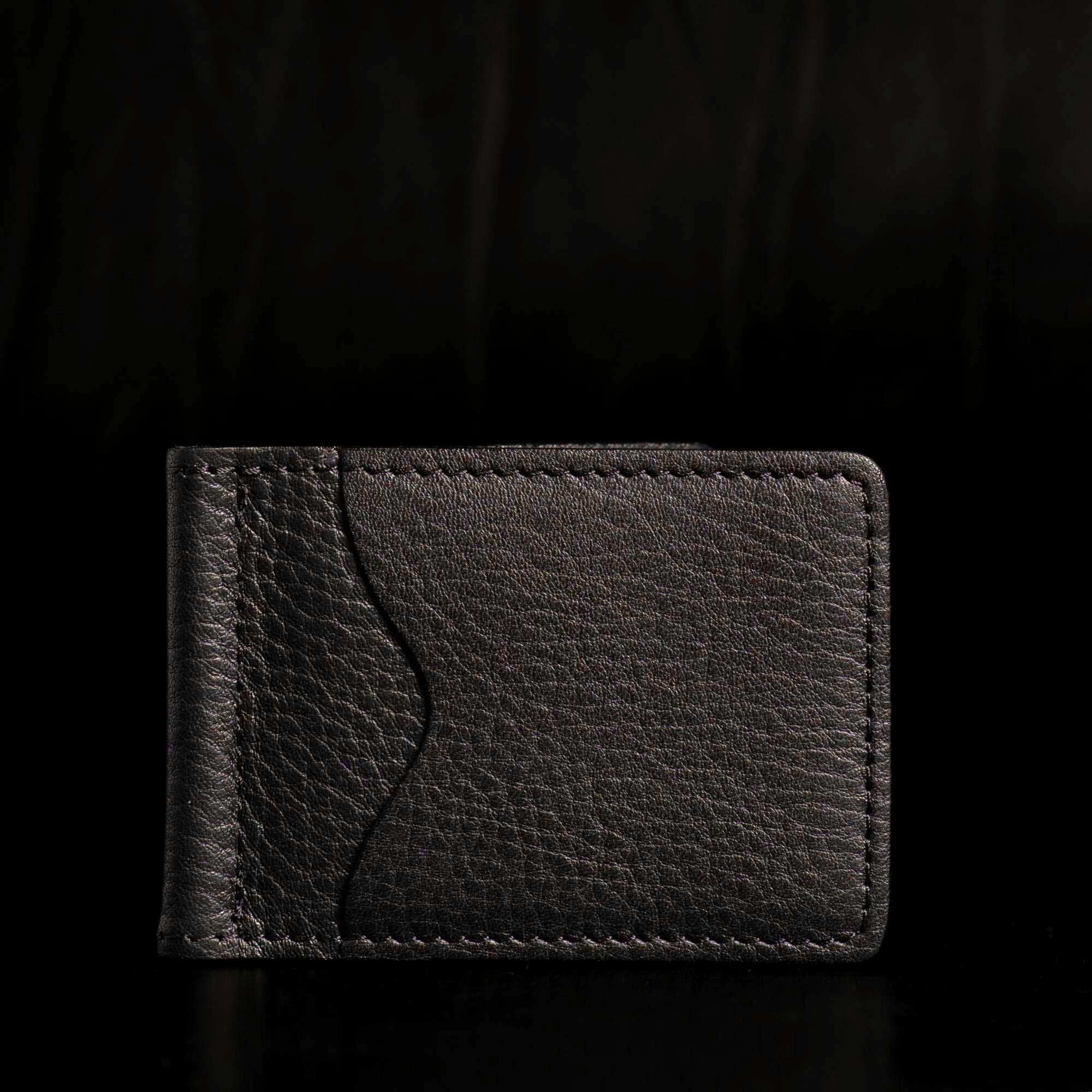 The Pinnacle Wallet - Brown Slim Money Clip Pebble Grain Leather Wallet - Image 4