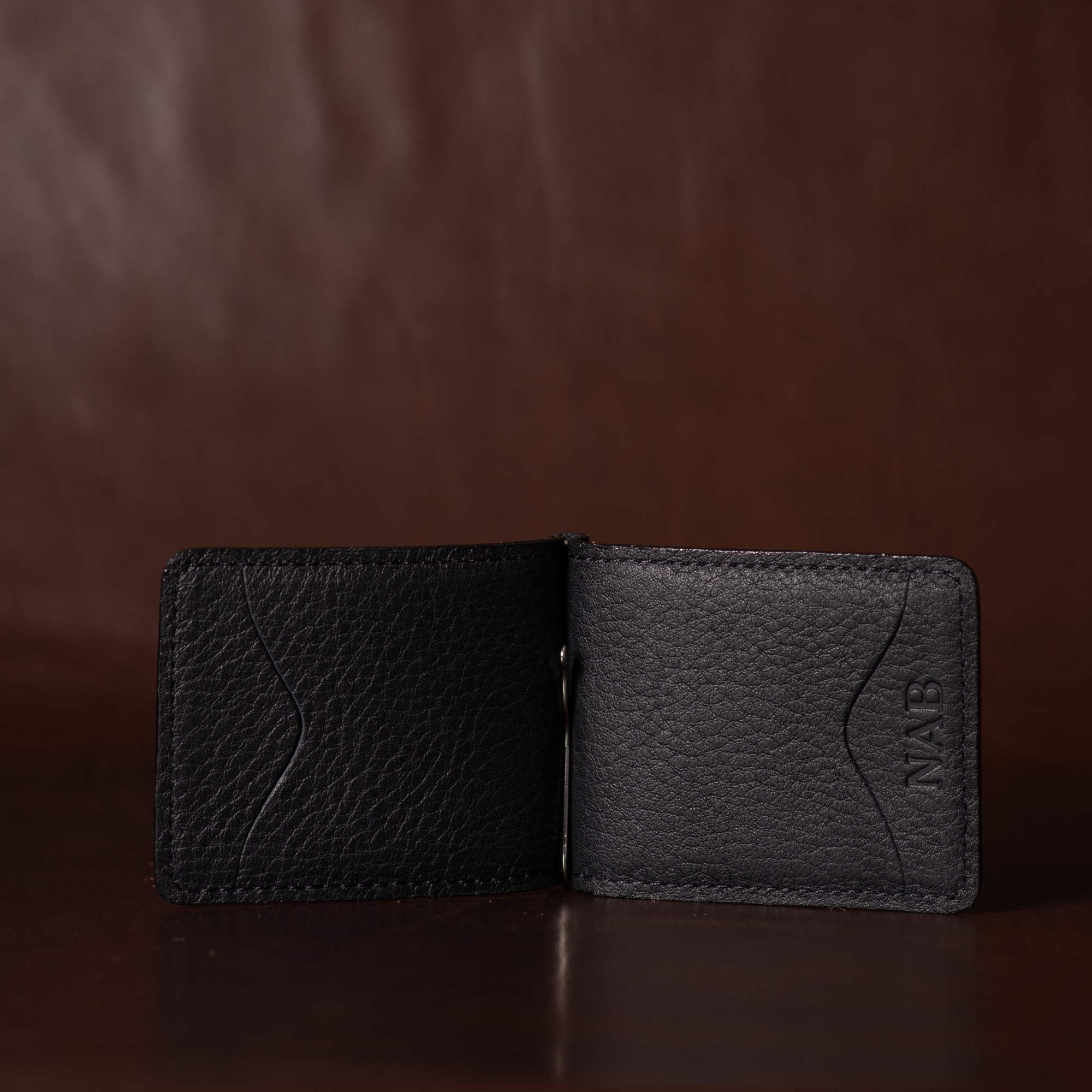 The Pinnacle Wallet - Brown Slim Money Clip Pebble Grain Leather Wallet - Image 5