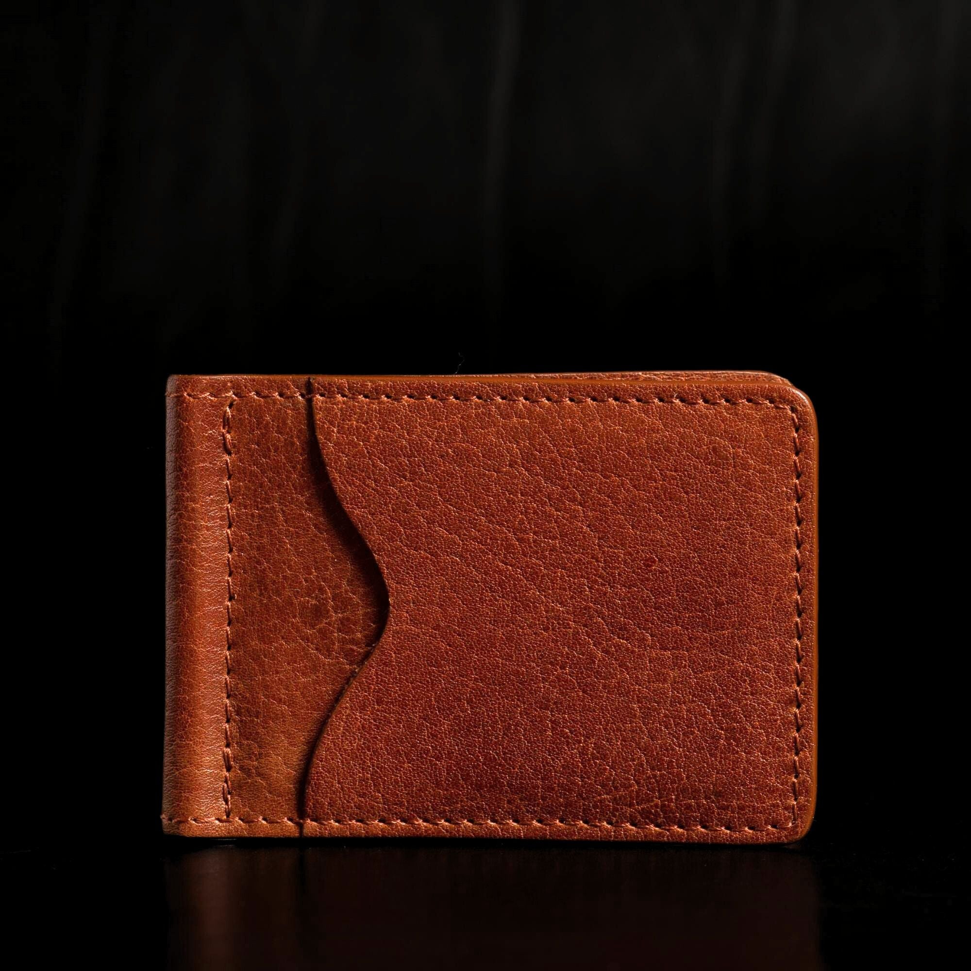 The Pinnacle Wallet - Brown Slim Money Clip Pebble Grain Leather Wallet - Image 6
