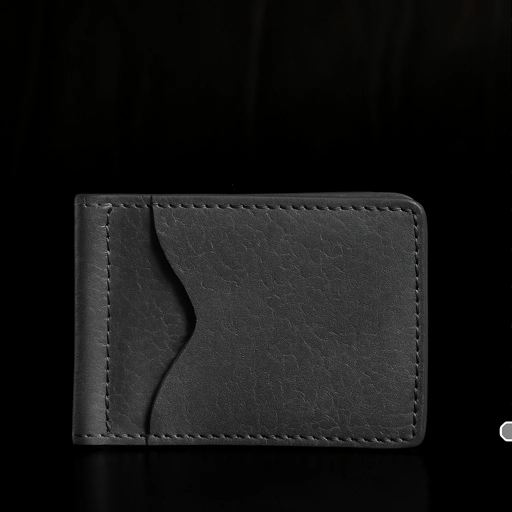 The Pinnacle Wallet - Cognac Slim Money Clip Pebble Grain Leather Wallet - Image 9