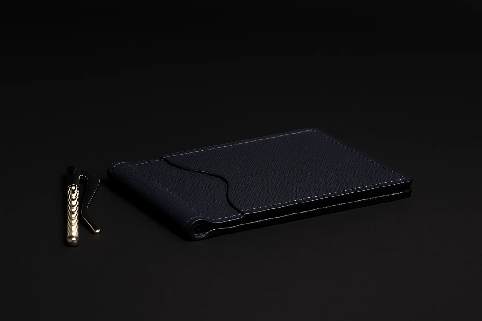 The Pinnacle Wallet - Limited Edition Black Saffiano Leather Slim Money Clip - Image 4
