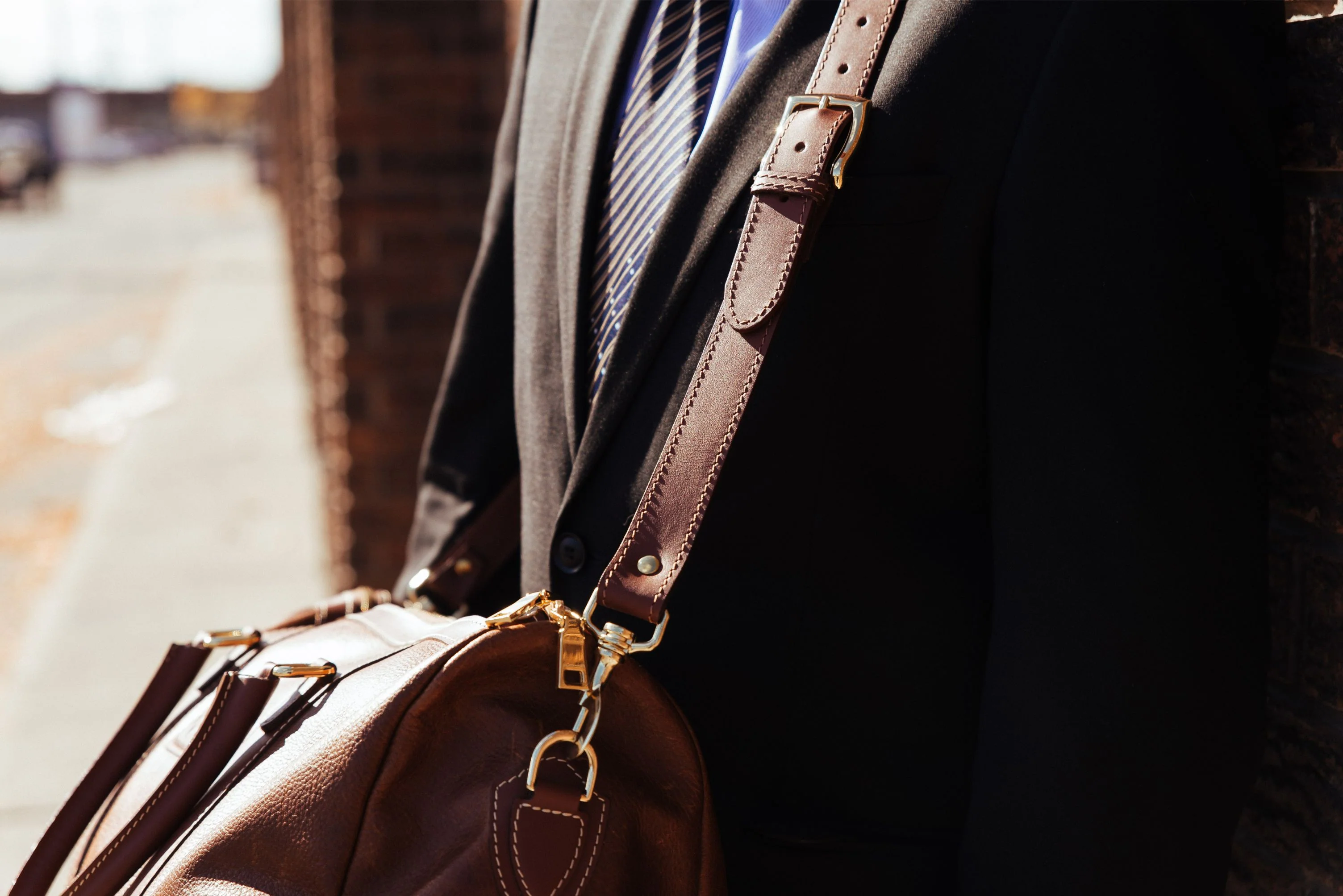 The Shield Duffle- Black Full-Grain Leather Duffle Bag Made in Canada - Image 13
