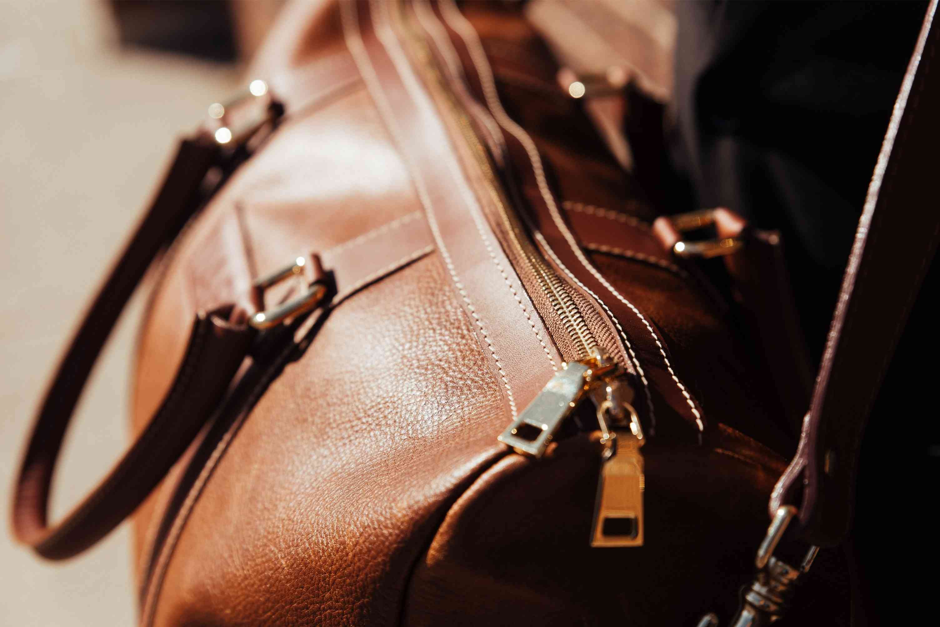 The Shield Duffle- Cognac Full-Grain Leather Duffle Bag Made in Canada - Image 11