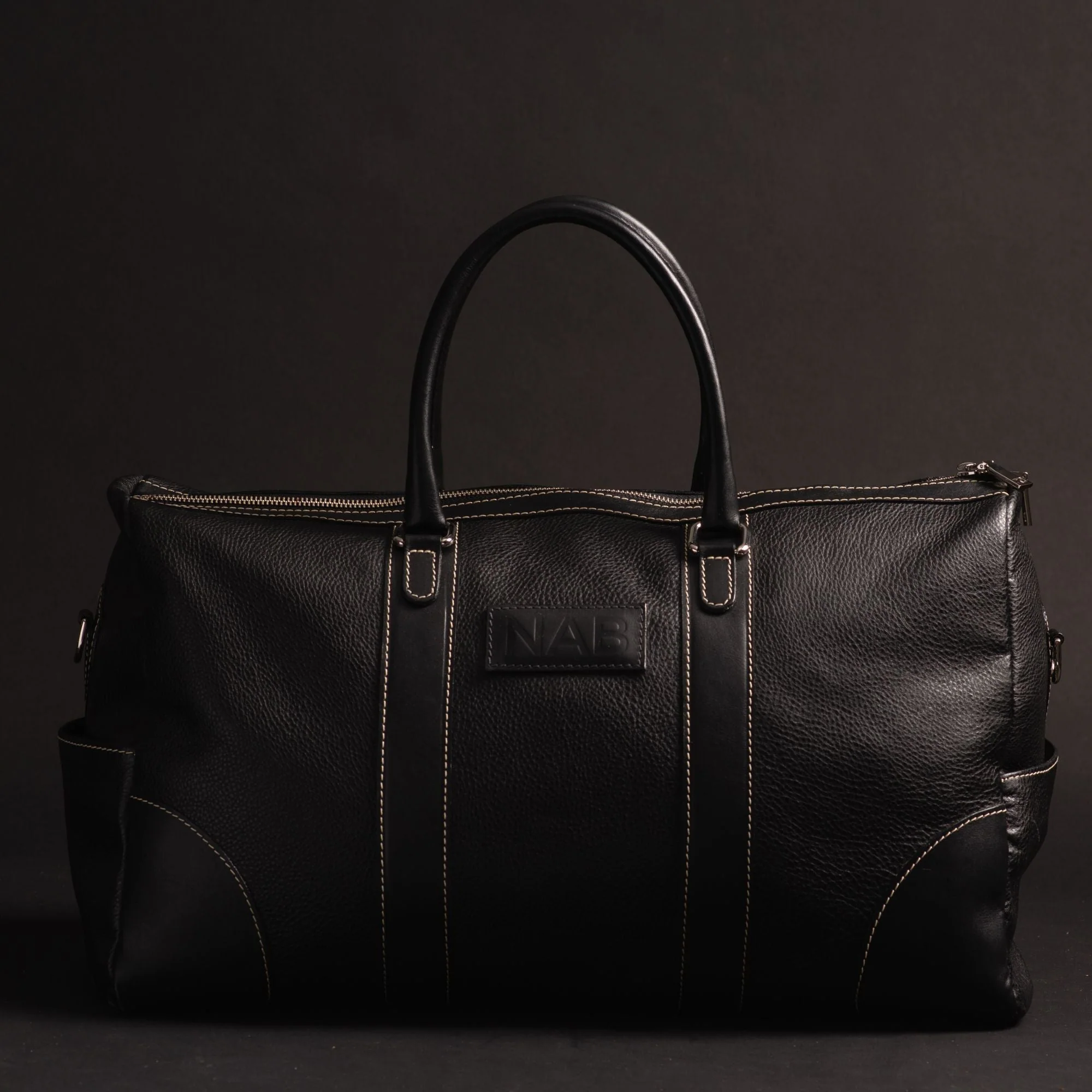 The Shield Duffle- Cognac Full-Grain Leather Duffle Bag Made in Canada - Image 6