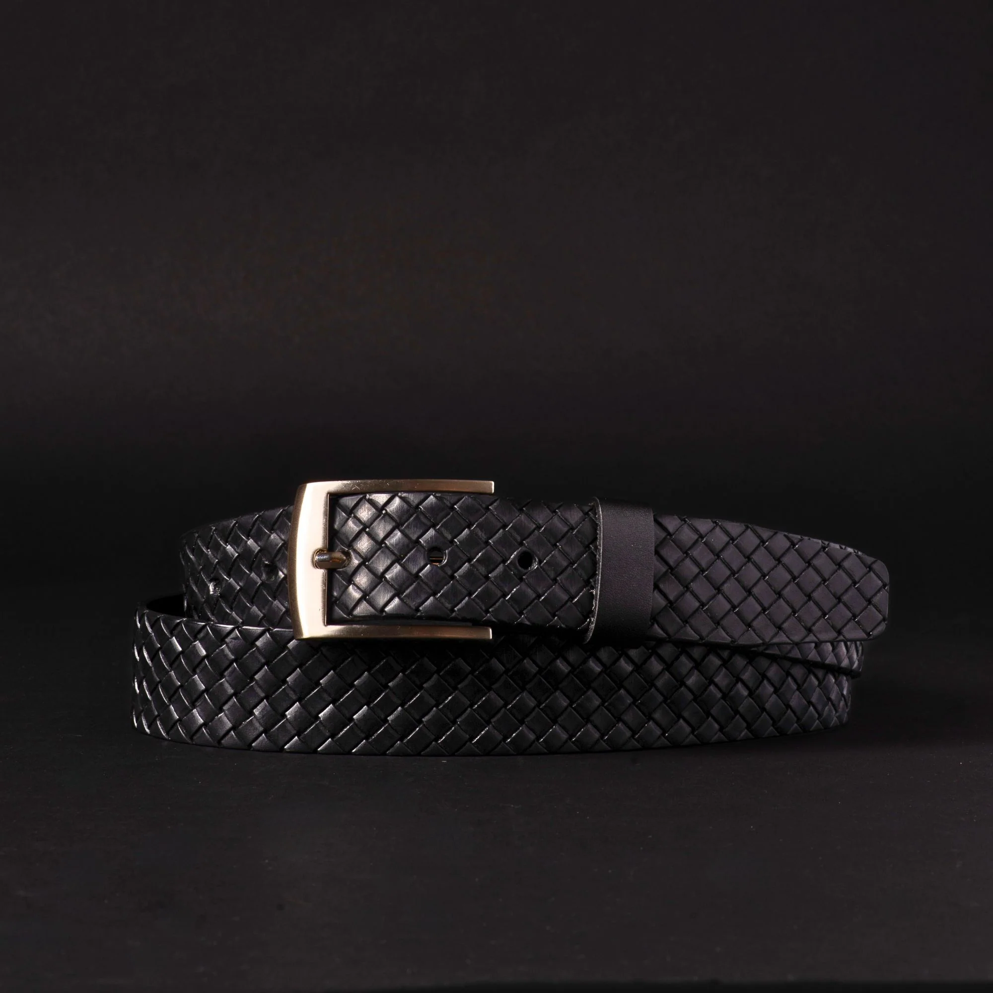 The Veneto Belt - Brown Braided Embossed Full Grain Leather Belt - Image 4