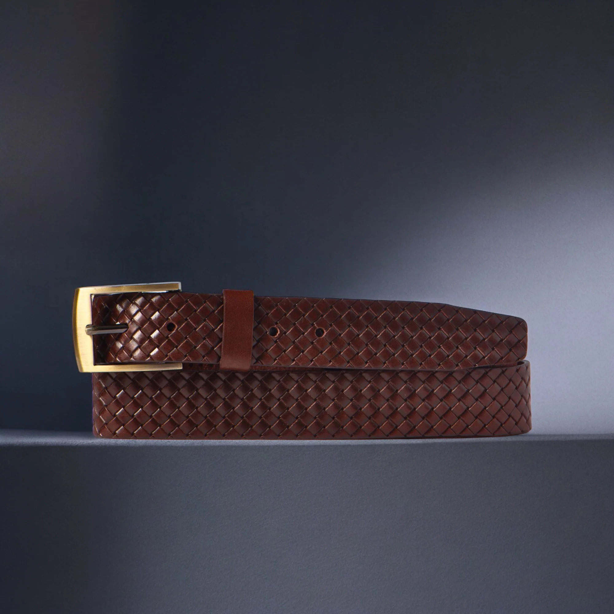The Veneto Belt - Brown Braided Embossed Full Grain Leather Belt - Image 7