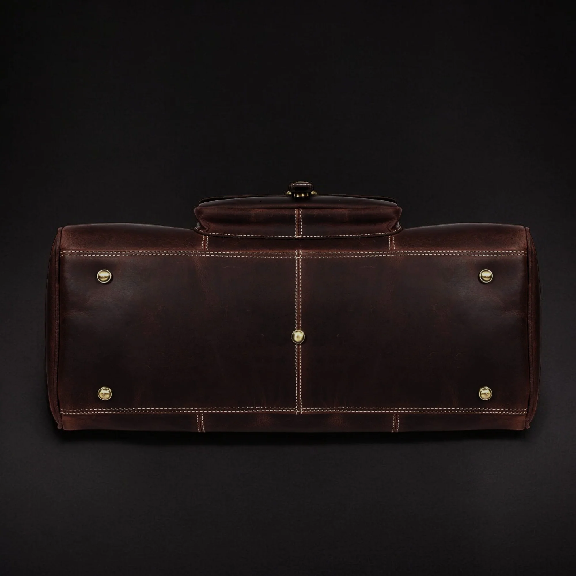 The Voyager Duffle - Brown Full-Grain Distressed Leather Duffle Bag - Image 13