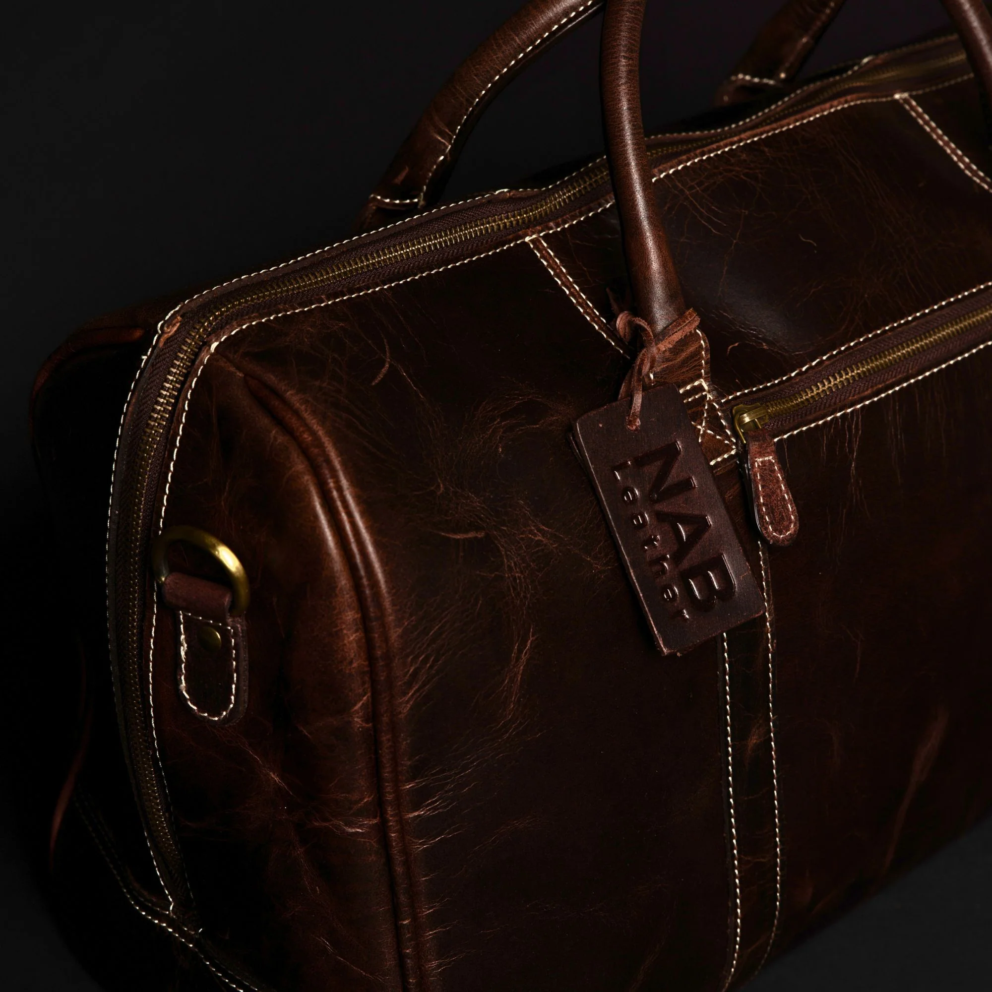 The Wayfarer Bag - Brown Classic Full-Grain Leather Duffle Bag - Image 8
