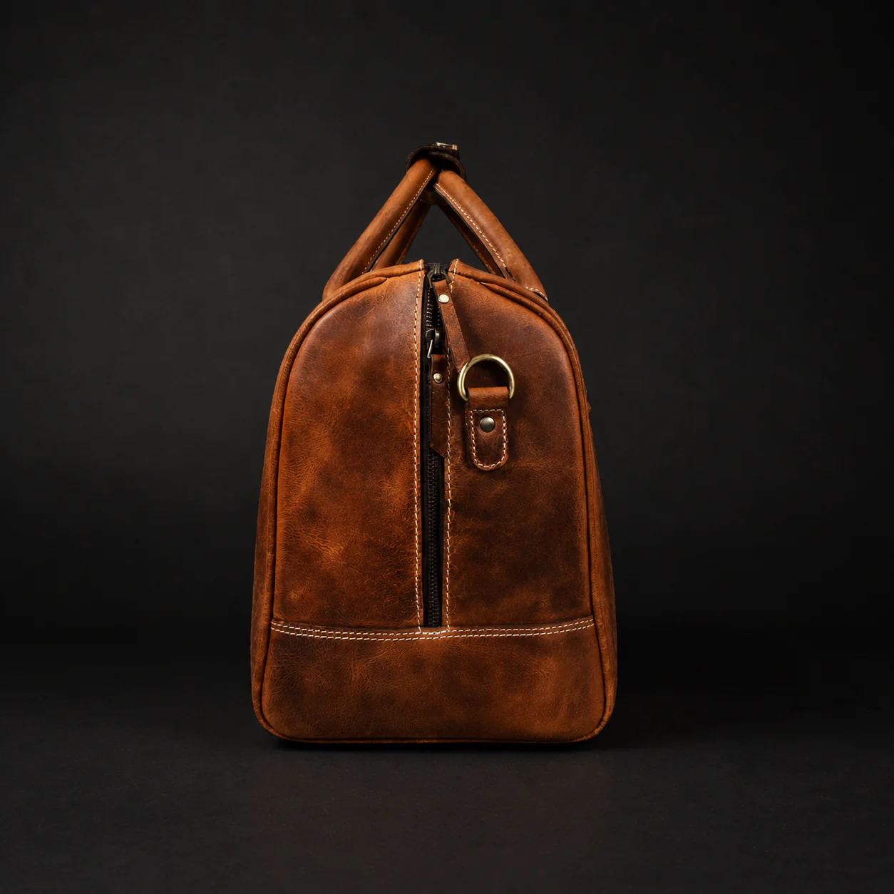 The Wayfarer Bag - Cognac Classic Full-Grain Leather Duffle Bag - Image 9