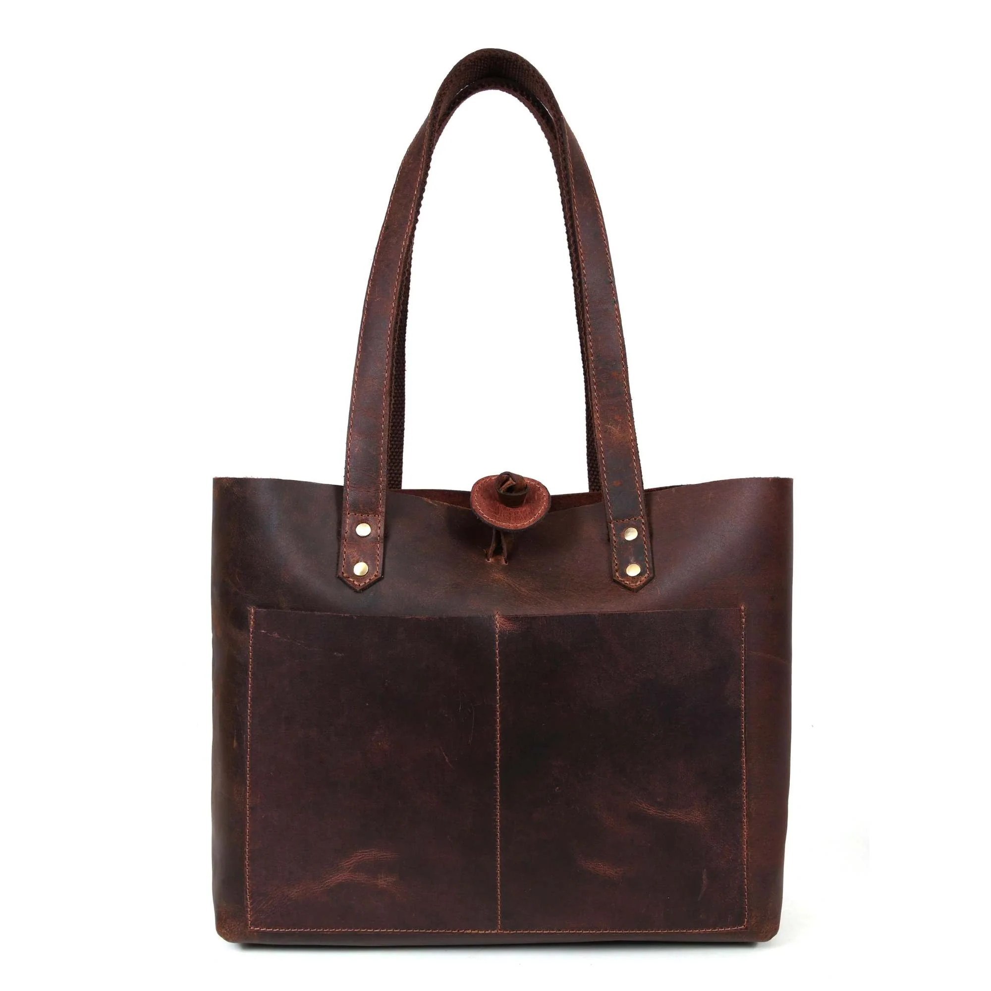 Tolredo - Black Leather Tote Bag with Leather Closure - Image 11
