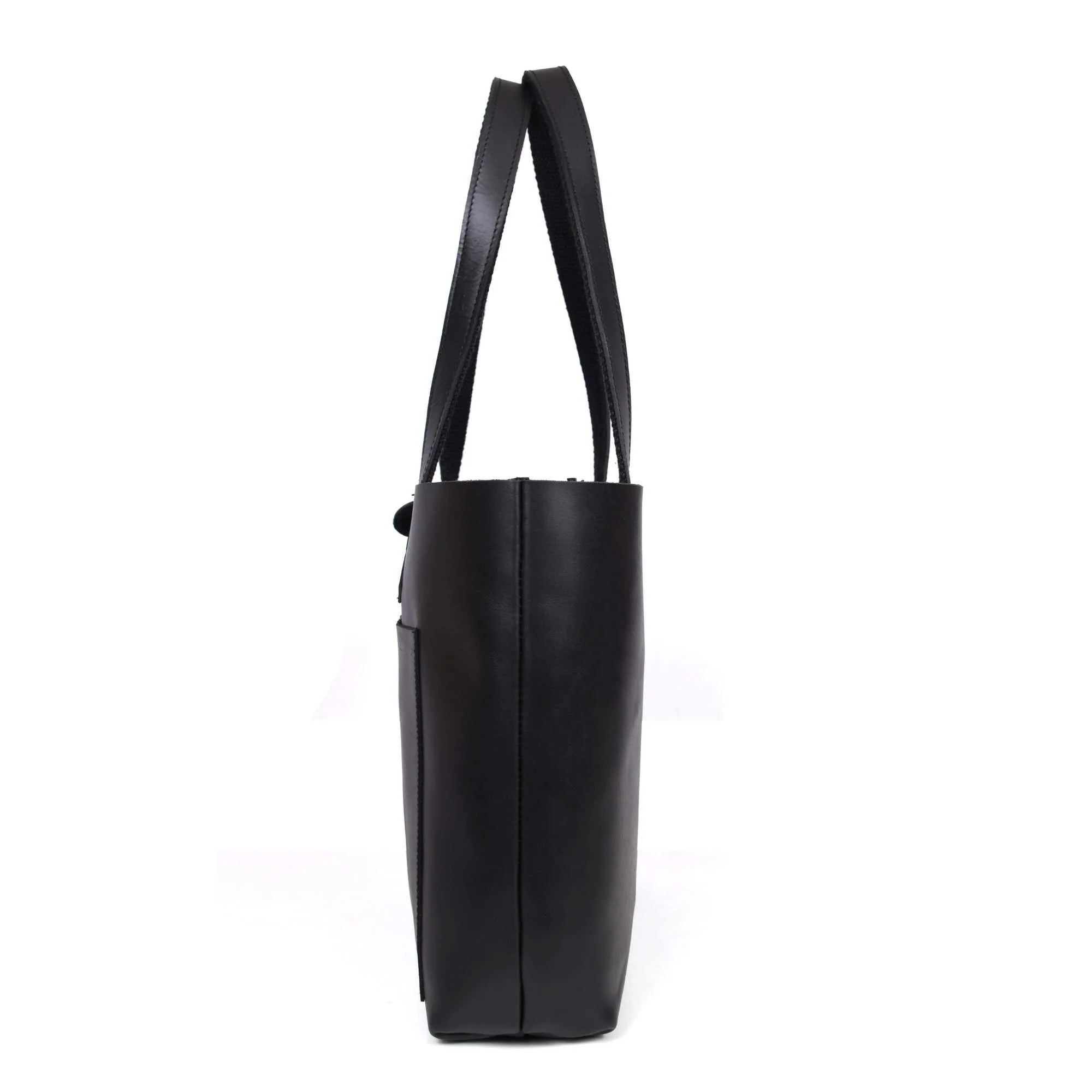 Tolredo - Black Leather Tote Bag with Leather Closure - Image 4