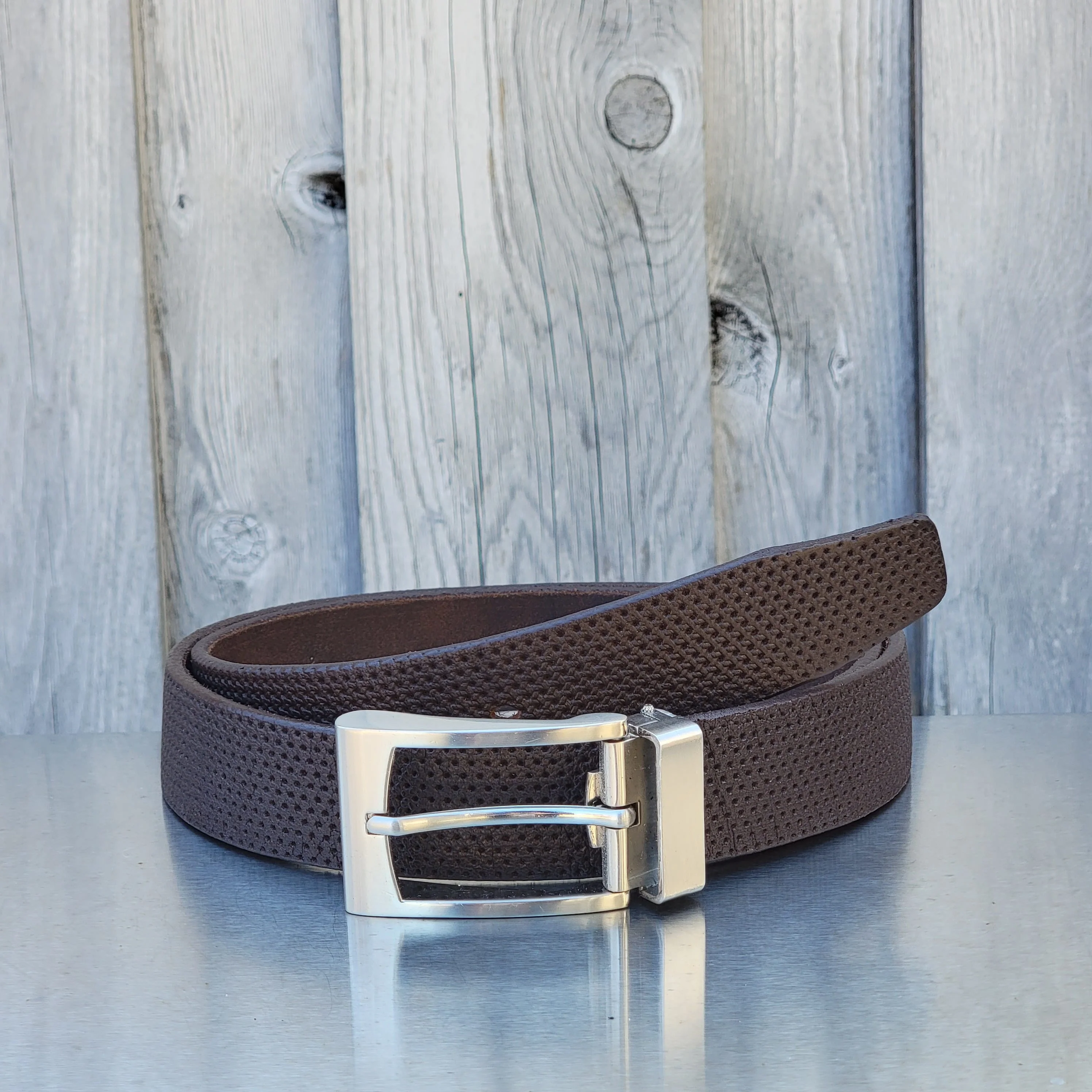 Dotted Patterned 100 % Real Leather Belt - Image 4