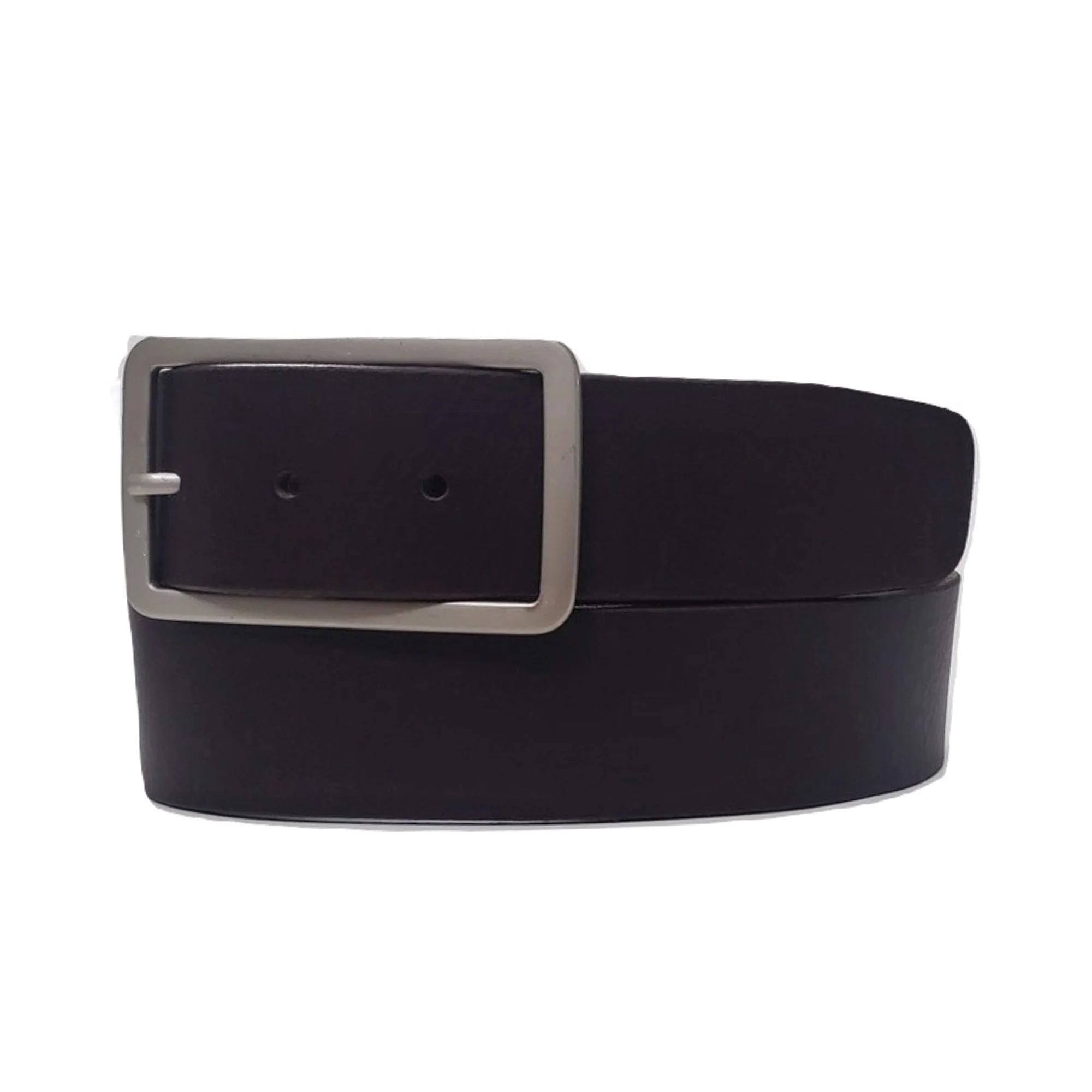 Lucille - Black Leather Dress Belt with Rectangle Buckle - Made in Canada - Image 8